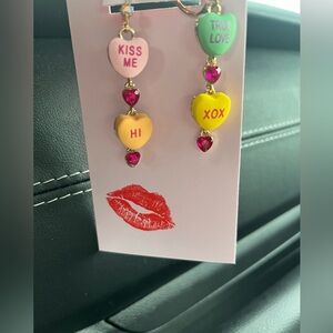 Betsy Johnson conversation heart earrings